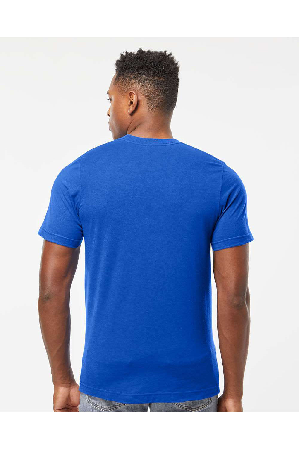 Tultex 502 Mens Premium Short Sleeve Crewneck T-Shirt Royal Blue Model Back