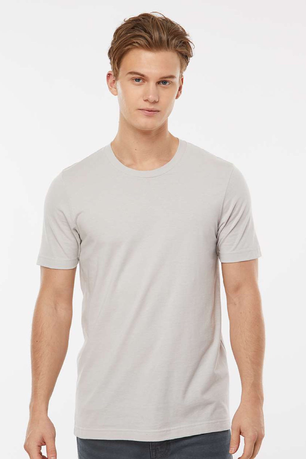 Tultex 502 Mens Premium Short Sleeve Crewneck T-Shirt Silver Grey Model Front