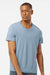 Tultex 502 Mens Premium Short Sleeve Crewneck T-Shirt Slate Blue Model Front