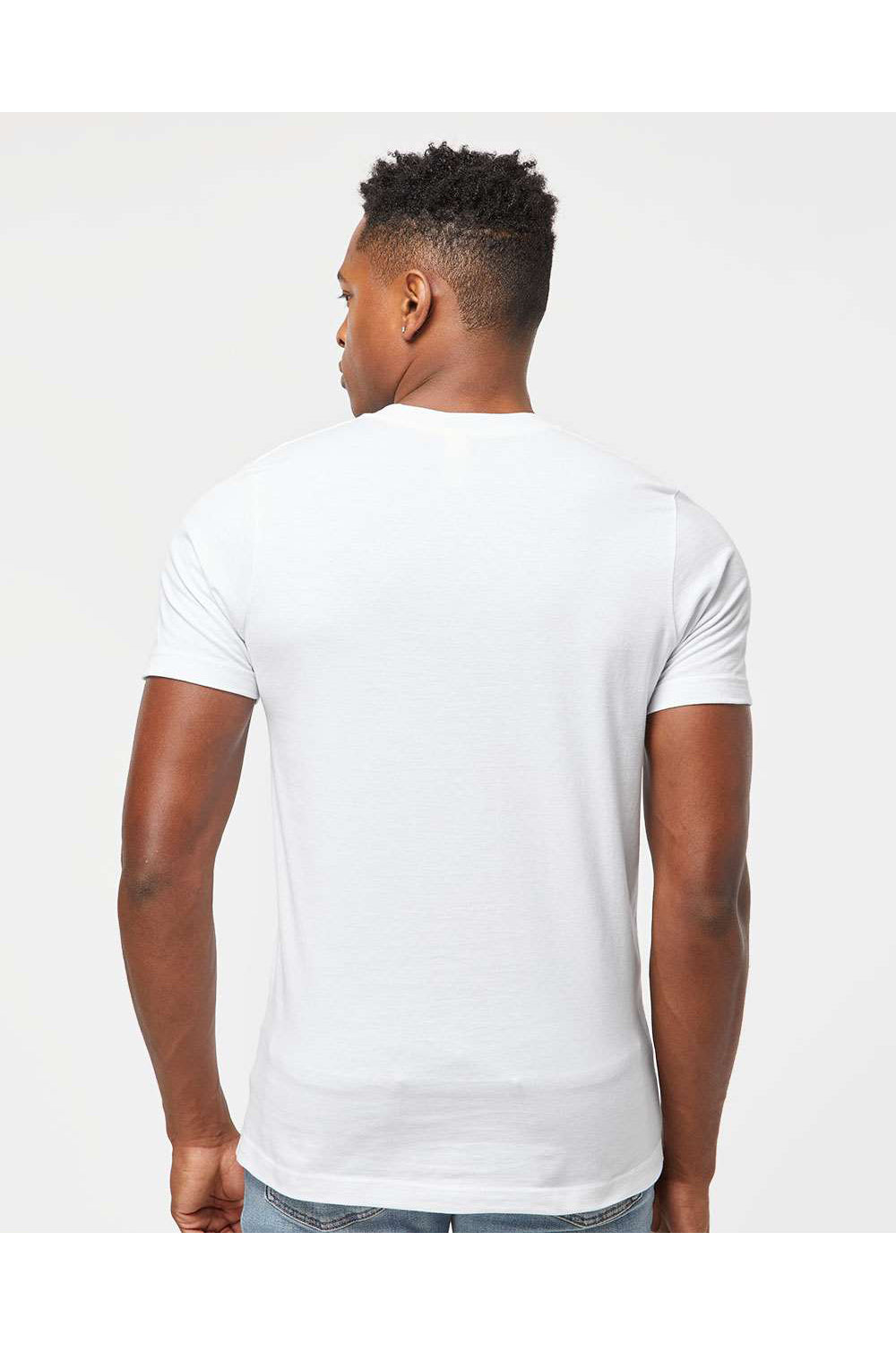 Tultex 502 Mens Premium Short Sleeve Crewneck T-Shirt White Model Back