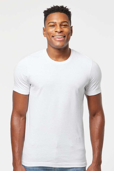 Tultex 502 Mens Premium Short Sleeve Crewneck T-Shirt White Model Front