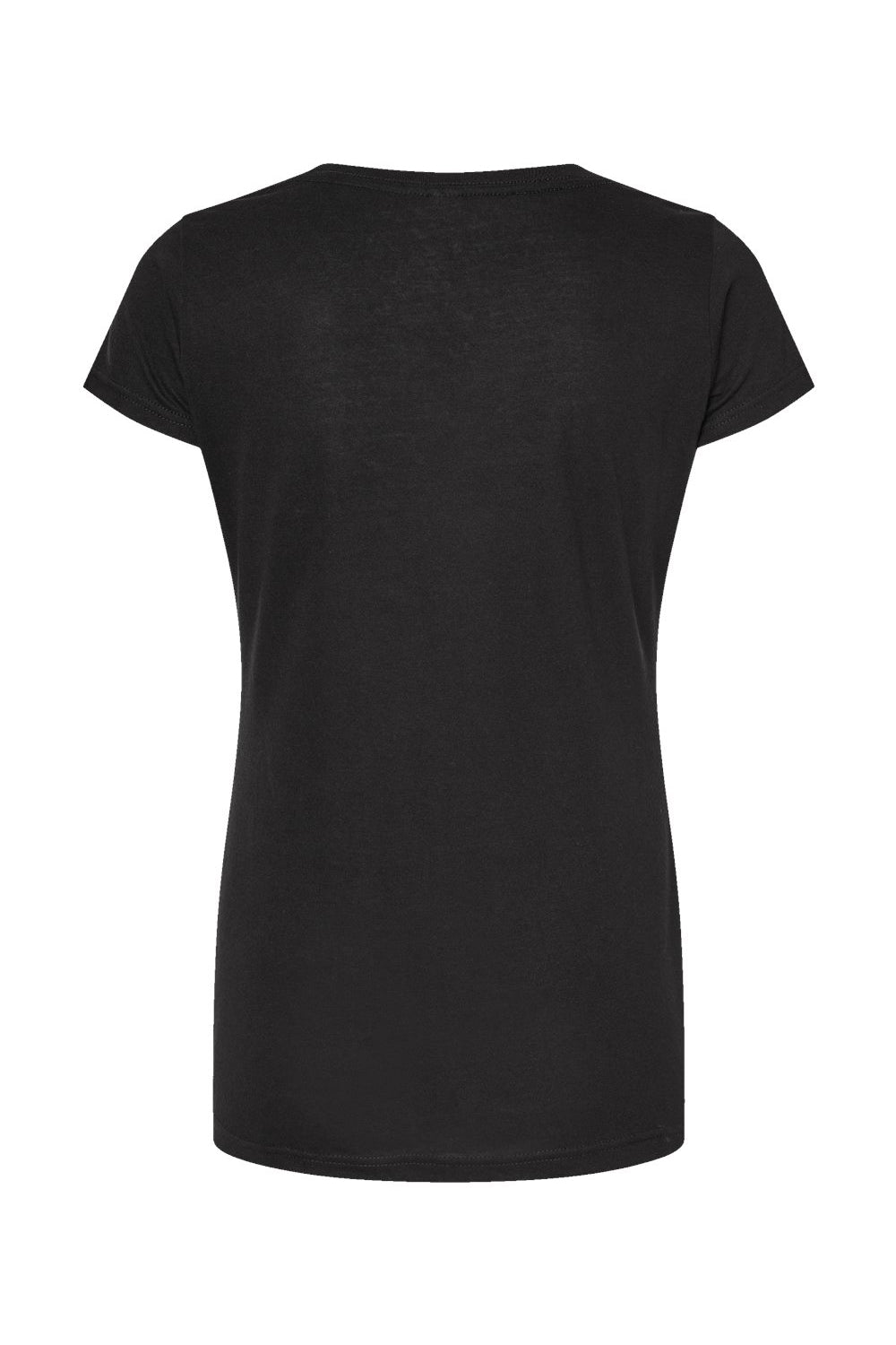 Tultex 243 Womens Poly-Rich Short Sleeve Scoop Neck T-Shirt Black Flat Back