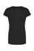 Tultex 243 Womens Poly-Rich Short Sleeve Scoop Neck T-Shirt Black Flat Back