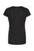 Tultex 243 Womens Poly-Rich Short Sleeve Scoop Neck T-Shirt Black Flat Back
