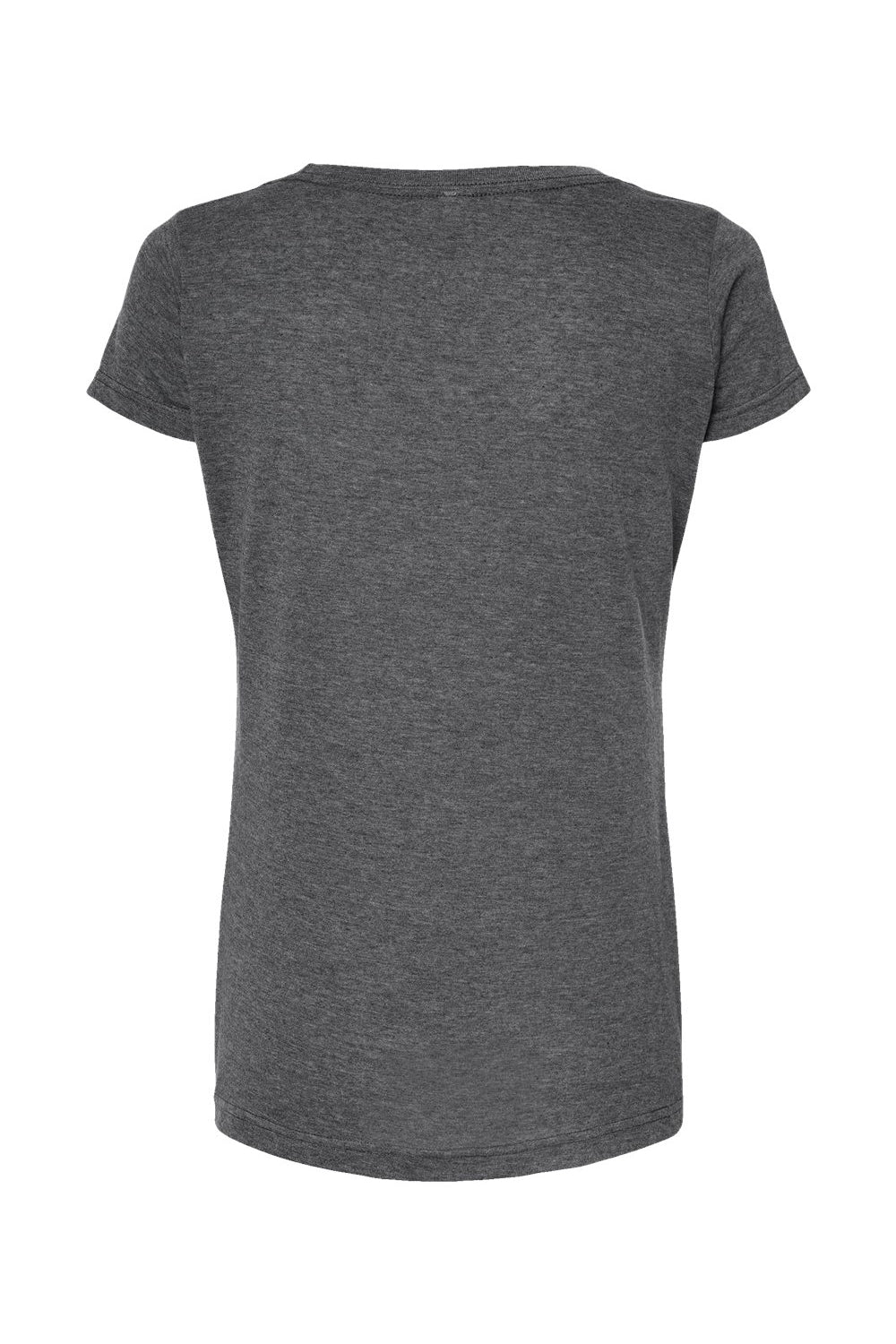 Tultex 243 Womens Poly-Rich Short Sleeve Scoop Neck T-Shirt Heather Charcoal Grey Flat Back