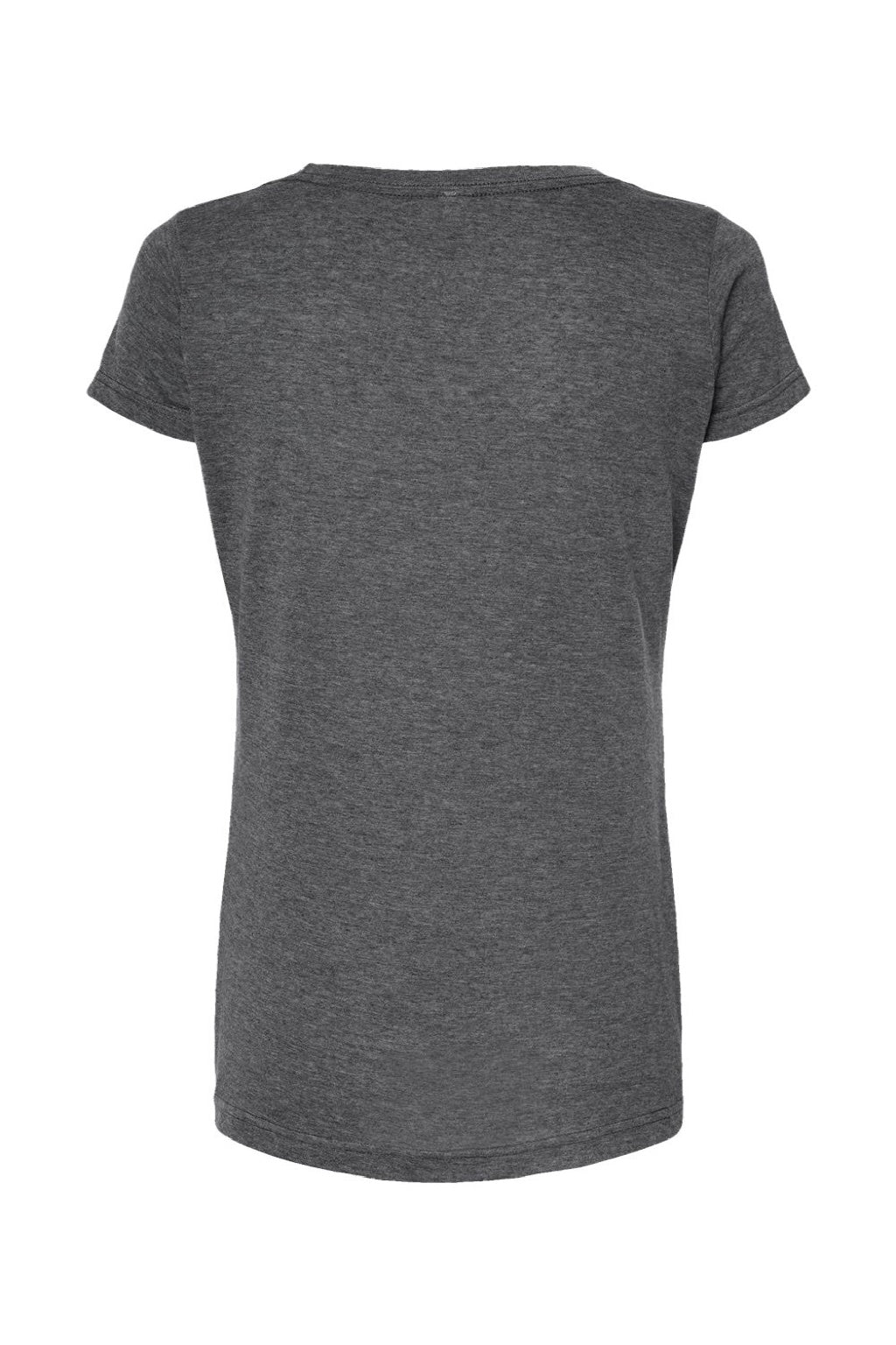 Tultex 243 Womens Poly-Rich Short Sleeve Scoop Neck T-Shirt Heather Charcoal Grey Flat Back