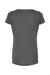 Tultex 243 Womens Poly-Rich Short Sleeve Scoop Neck T-Shirt Heather Charcoal Grey Flat Back