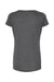 Tultex 243 Womens Poly-Rich Short Sleeve Scoop Neck T-Shirt Heather Charcoal Grey Flat Back