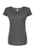 Tultex 243 Womens Poly-Rich Short Sleeve Scoop Neck T-Shirt Heather Charcoal Grey Flat Front
