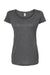 Tultex 243 Womens Poly-Rich Short Sleeve Scoop Neck T-Shirt Heather Charcoal Grey Flat Front