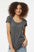Tultex 243 Womens Poly-Rich Short Sleeve Scoop Neck T-Shirt Heather Charcoal Grey Model Front