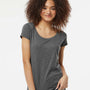 Tultex Womens Poly-Rich Short Sleeve Scoop Neck T-Shirt - Heather Charcoal Grey - NEW