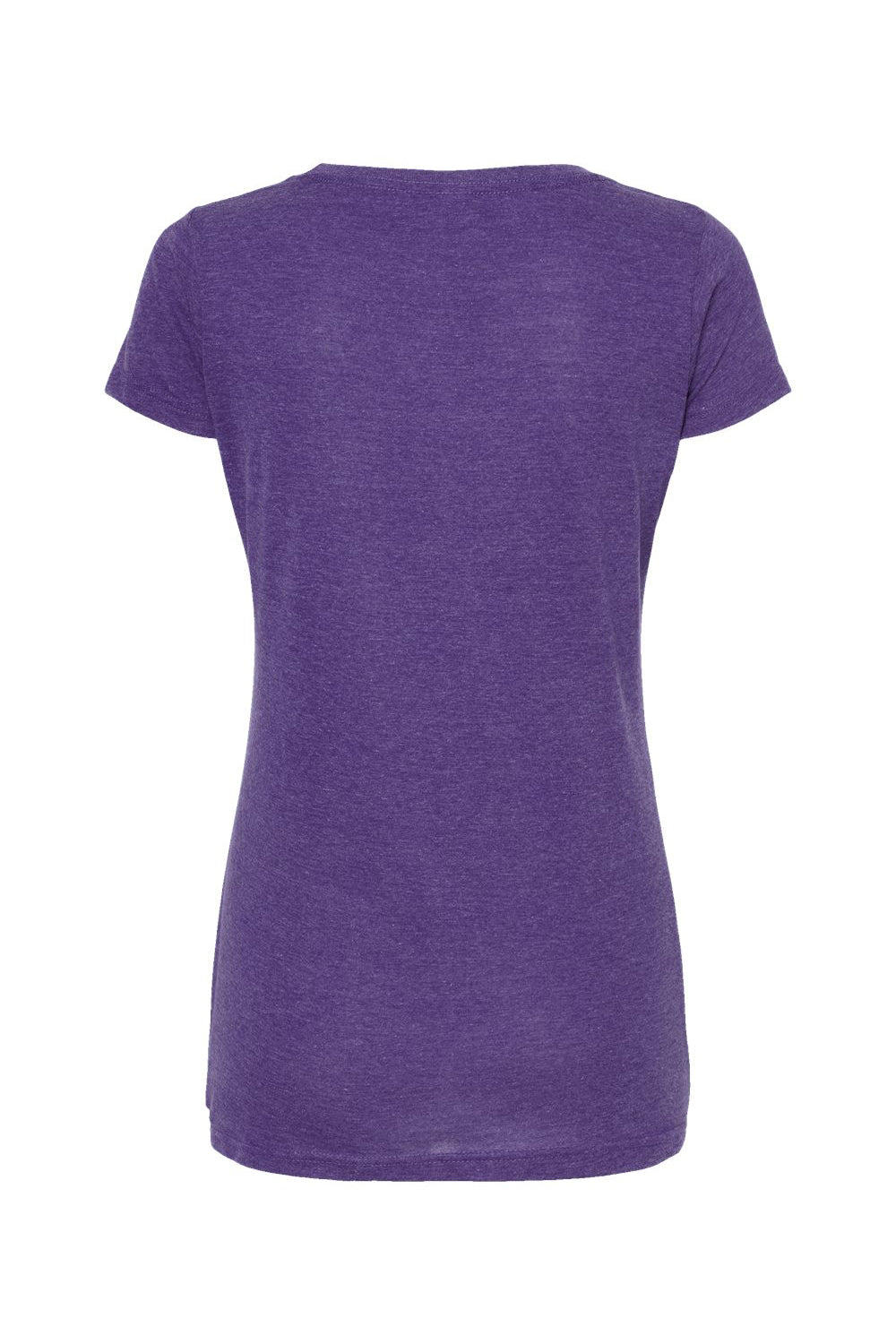 Tultex 243 Womens Poly-Rich Short Sleeve Scoop Neck T-Shirt Heather Purple Flat Back