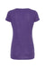 Tultex 243 Womens Poly-Rich Short Sleeve Scoop Neck T-Shirt Heather Purple Flat Back