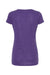Tultex 243 Womens Poly-Rich Short Sleeve Scoop Neck T-Shirt Heather Purple Flat Back