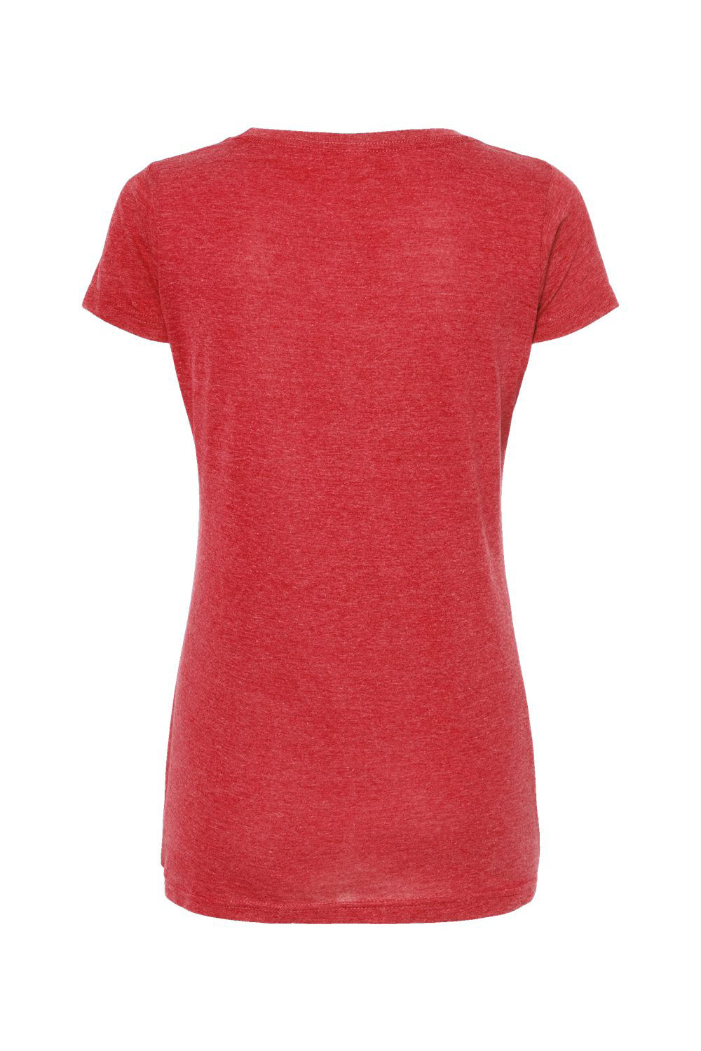 Tultex 243 Womens Poly-Rich Short Sleeve Scoop Neck T-Shirt Heather Red Flat Back