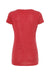 Tultex 243 Womens Poly-Rich Short Sleeve Scoop Neck T-Shirt Heather Red Flat Back