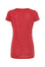 Tultex 243 Womens Poly-Rich Short Sleeve Scoop Neck T-Shirt Heather Red Flat Back