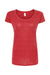 Tultex 243 Womens Poly-Rich Short Sleeve Scoop Neck T-Shirt Heather Red Flat Front