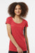 Tultex 243 Womens Poly-Rich Short Sleeve Scoop Neck T-Shirt Heather Red Model Front