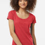 Tultex Womens Poly-Rich Short Sleeve Scoop Neck T-Shirt - Heather Red - Closeout
