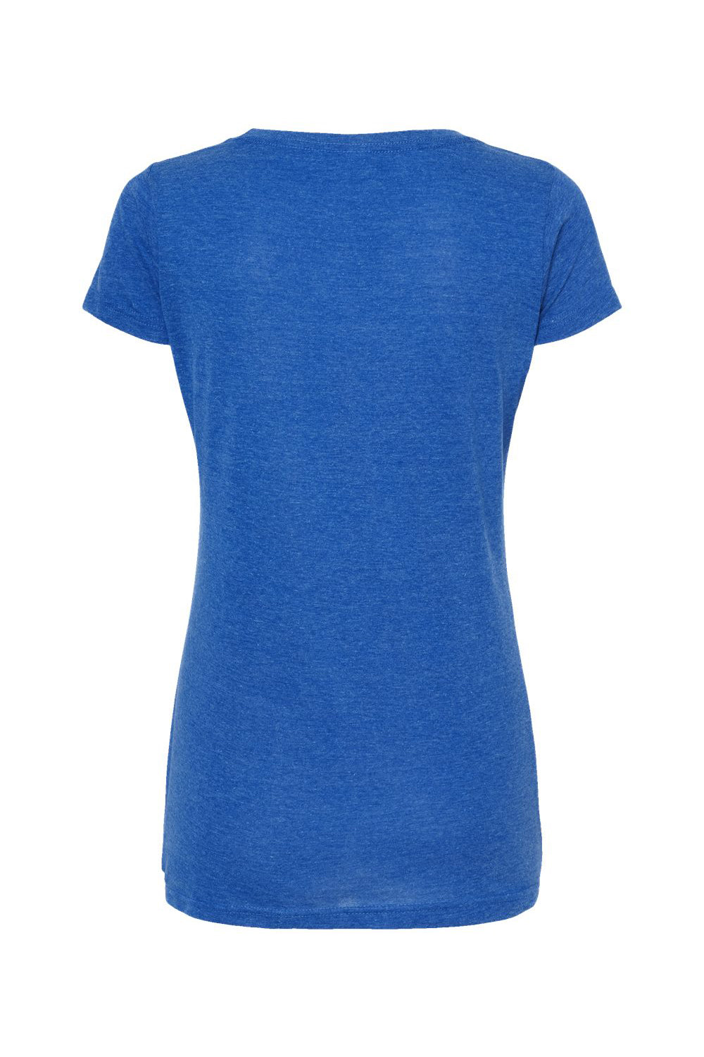 Tultex 243 Womens Poly-Rich Short Sleeve Scoop Neck T-Shirt Heather Royal Blue Flat Back