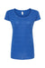 Tultex 243 Womens Poly-Rich Short Sleeve Scoop Neck T-Shirt Heather Royal Blue Flat Front