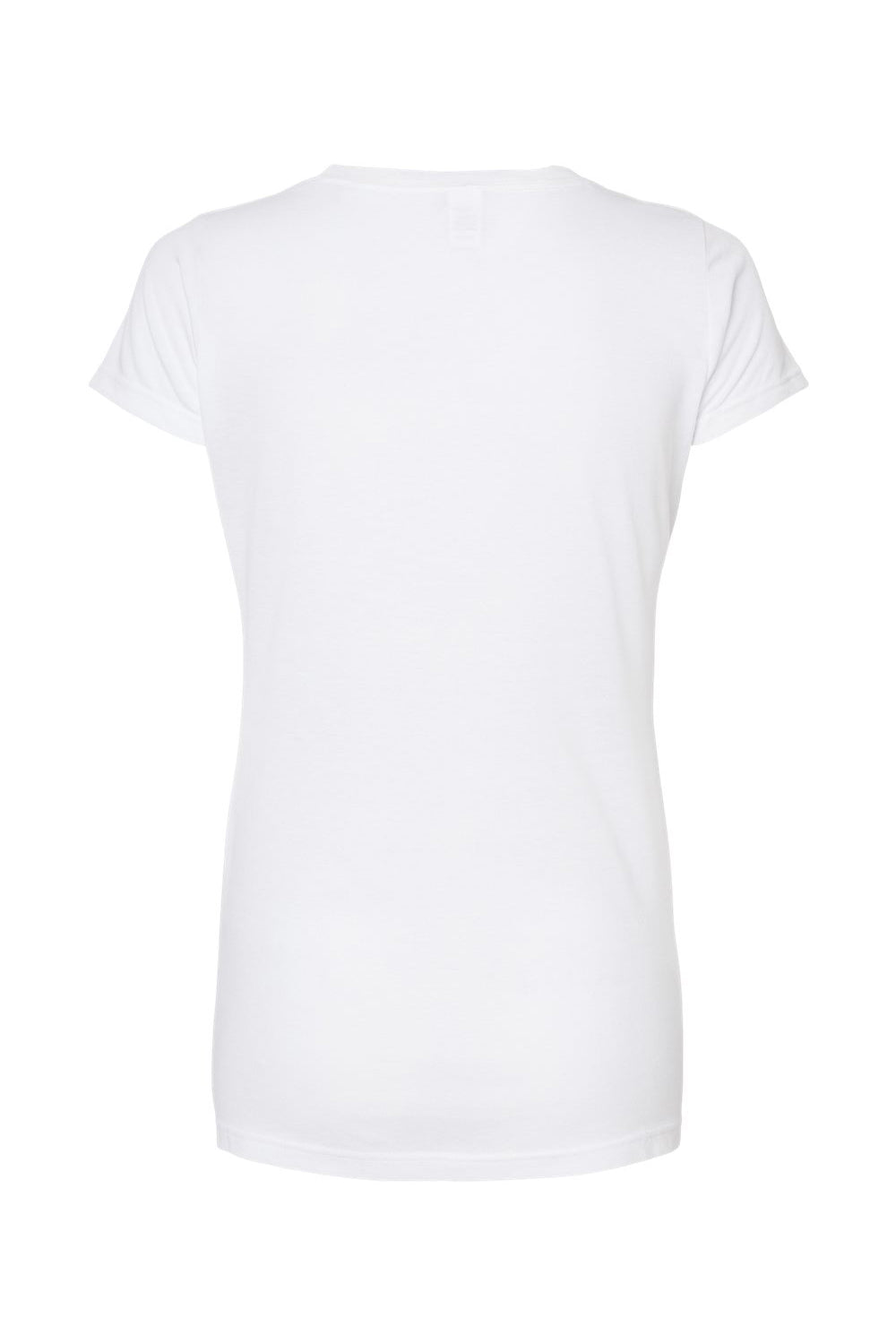 Tultex 243 Womens Poly-Rich Short Sleeve Scoop Neck T-Shirt White Flat Back