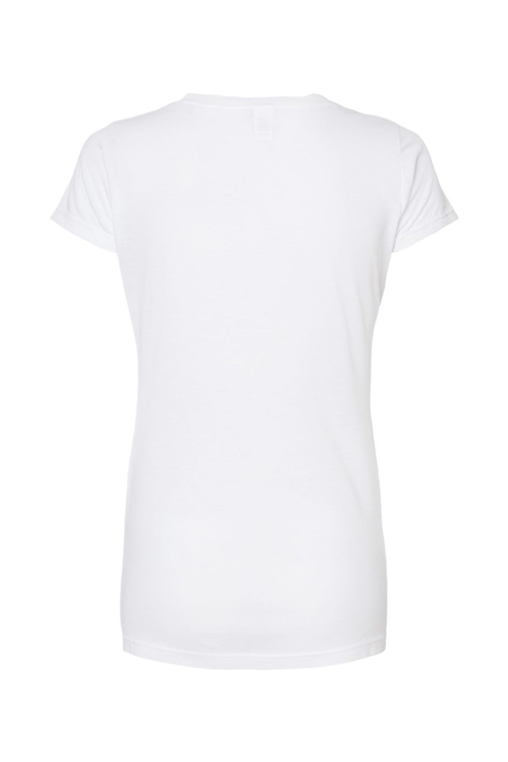 Tultex 243 Womens Poly-Rich Short Sleeve Scoop Neck T-Shirt White Flat Back