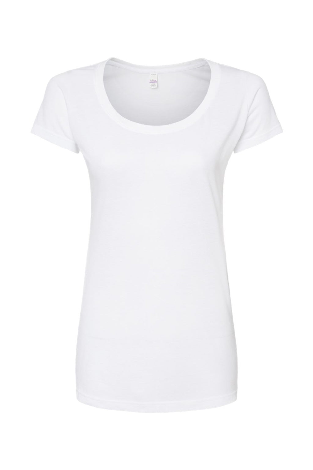 Tultex 243 Womens Poly-Rich Short Sleeve Scoop Neck T-Shirt White Flat Front