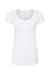 Tultex 243 Womens Poly-Rich Short Sleeve Scoop Neck T-Shirt White Flat Front