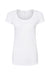 Tultex 243 Womens Poly-Rich Short Sleeve Scoop Neck T-Shirt White Flat Front
