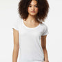 Tultex Womens Poly-Rich Short Sleeve Scoop Neck T-Shirt - White - NEW