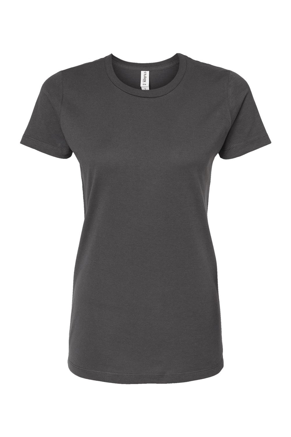 Tultex 516 Womens Premium Short Sleeve Crewneck T-Shirt Charcoal Grey Flat Front