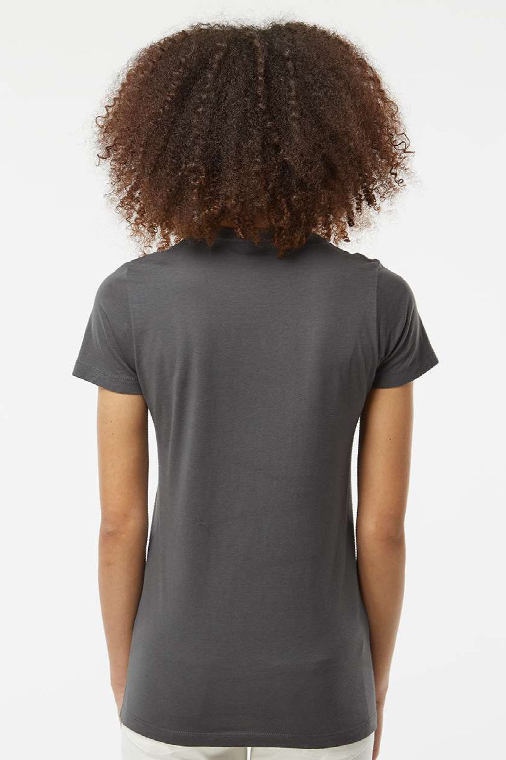Tultex 516 Womens Premium Short Sleeve Crewneck T-Shirt Charcoal Grey Model Back