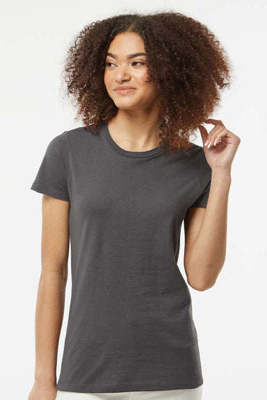 Tultex 516 Womens Premium Short Sleeve Crewneck T-Shirt Charcoal Grey Model Front