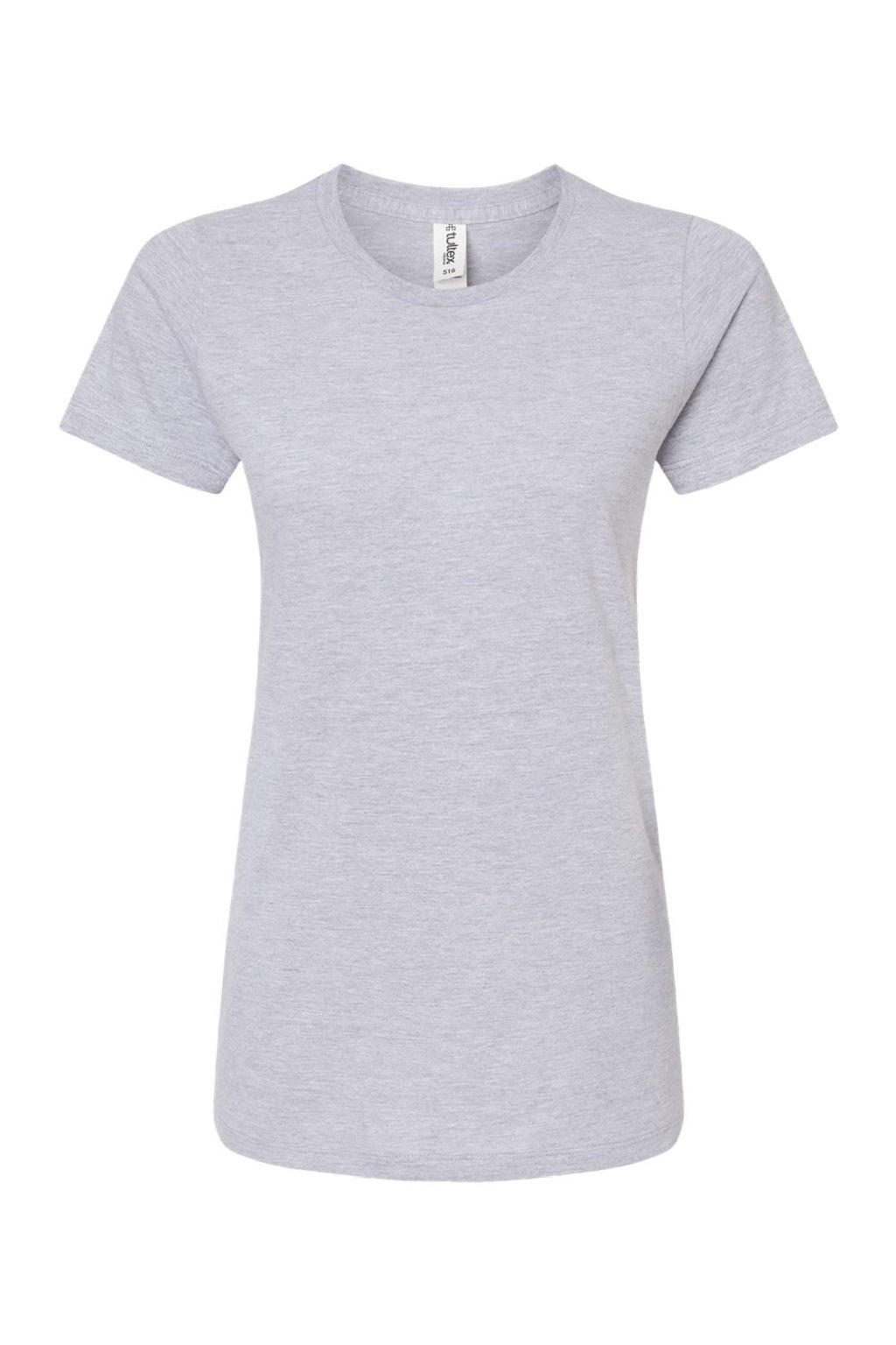 Tultex 516 Womens Premium Short Sleeve Crewneck T-Shirt Heather Grey Flat Front