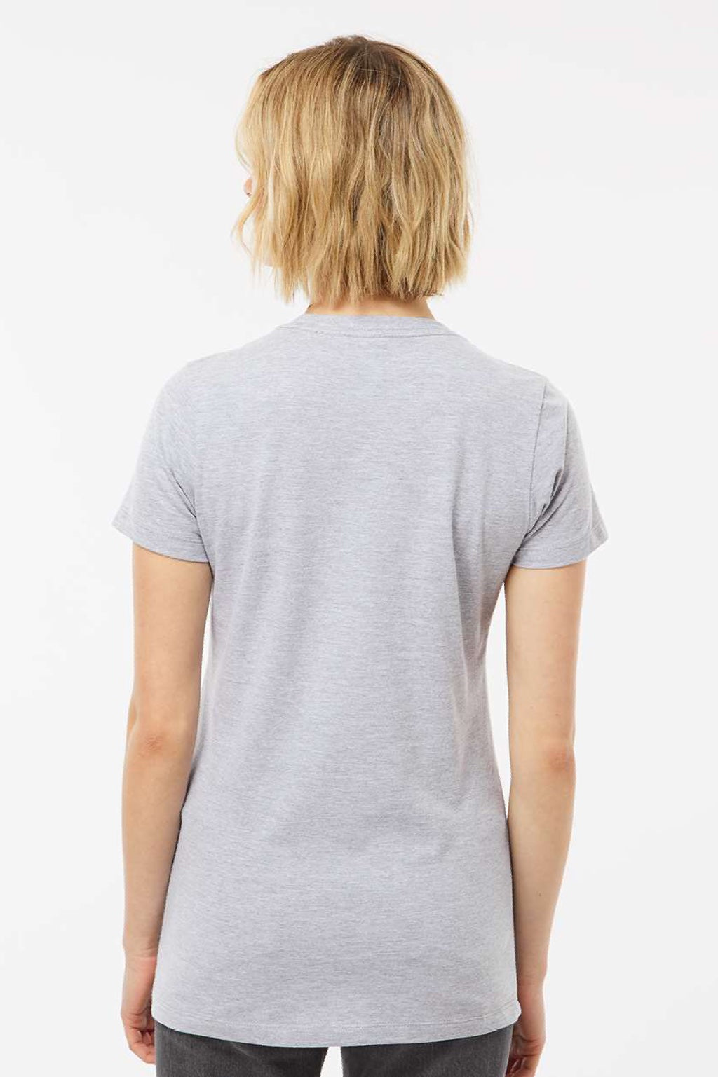Tultex 516 Womens Premium Short Sleeve Crewneck T-Shirt Heather Grey Model Back