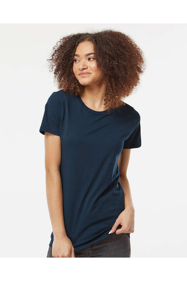 Tultex 516 Womens Premium Short Sleeve Crewneck T-Shirt Navy Blue Model Front
