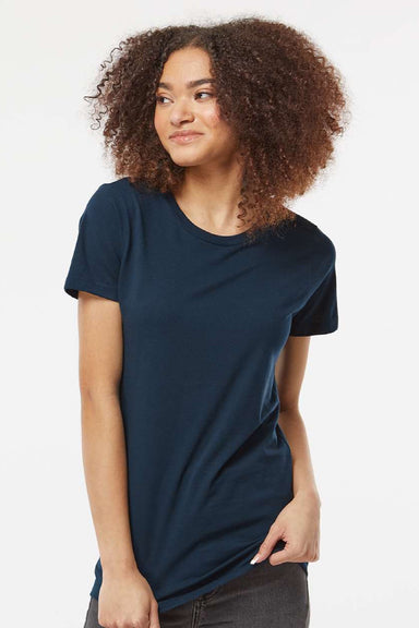 Tultex 516 Womens Premium Short Sleeve Crewneck T-Shirt Navy Blue Model Front
