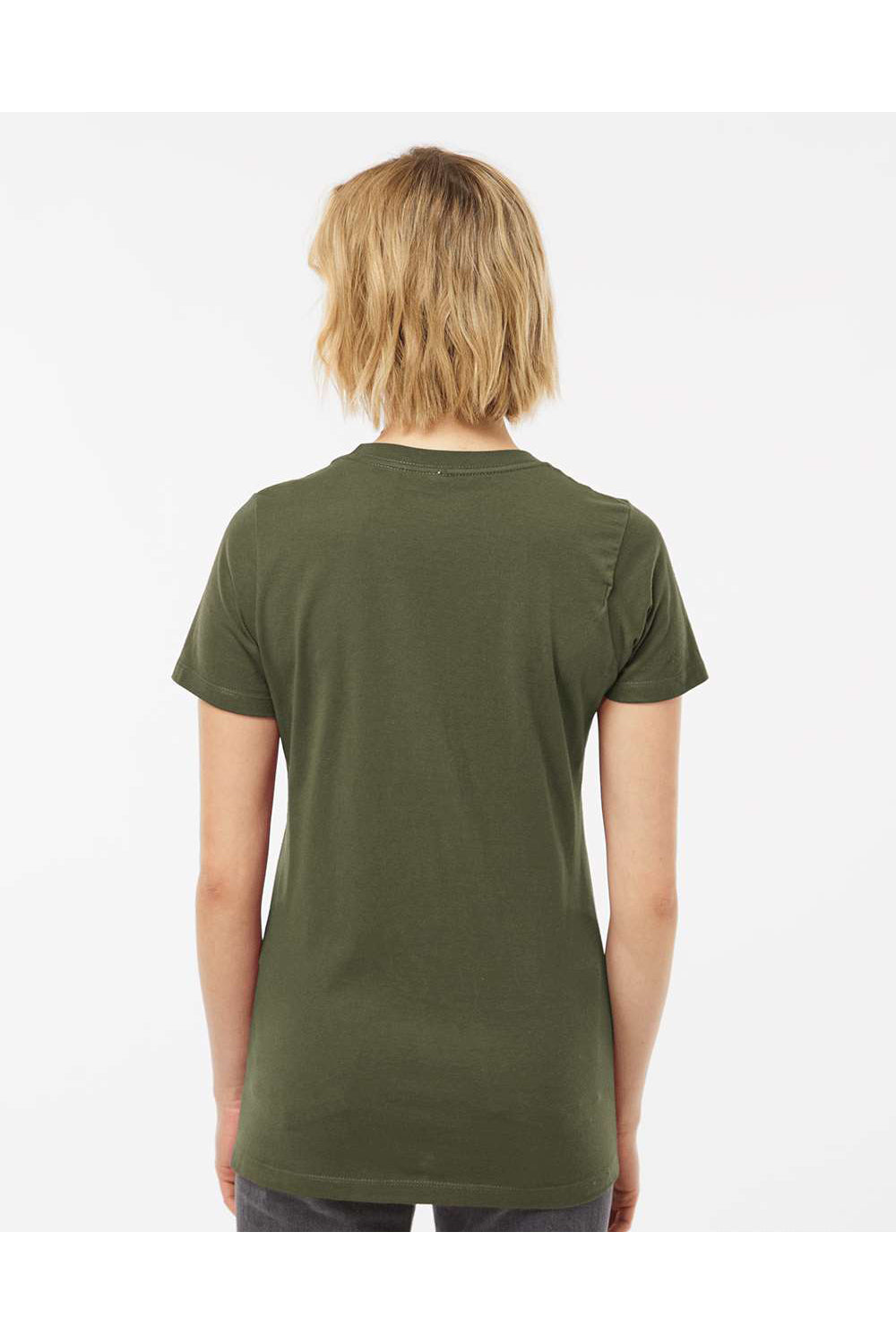 Tultex 516 Womens Premium Short Sleeve Crewneck T-Shirt Olive Green Model Back