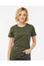 Tultex 516 Womens Premium Short Sleeve Crewneck T-Shirt Olive Green Model Front