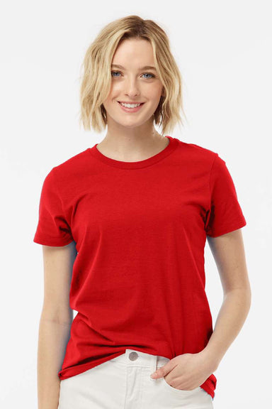 Tultex 516 Womens Premium Short Sleeve Crewneck T-Shirt Red Model Front