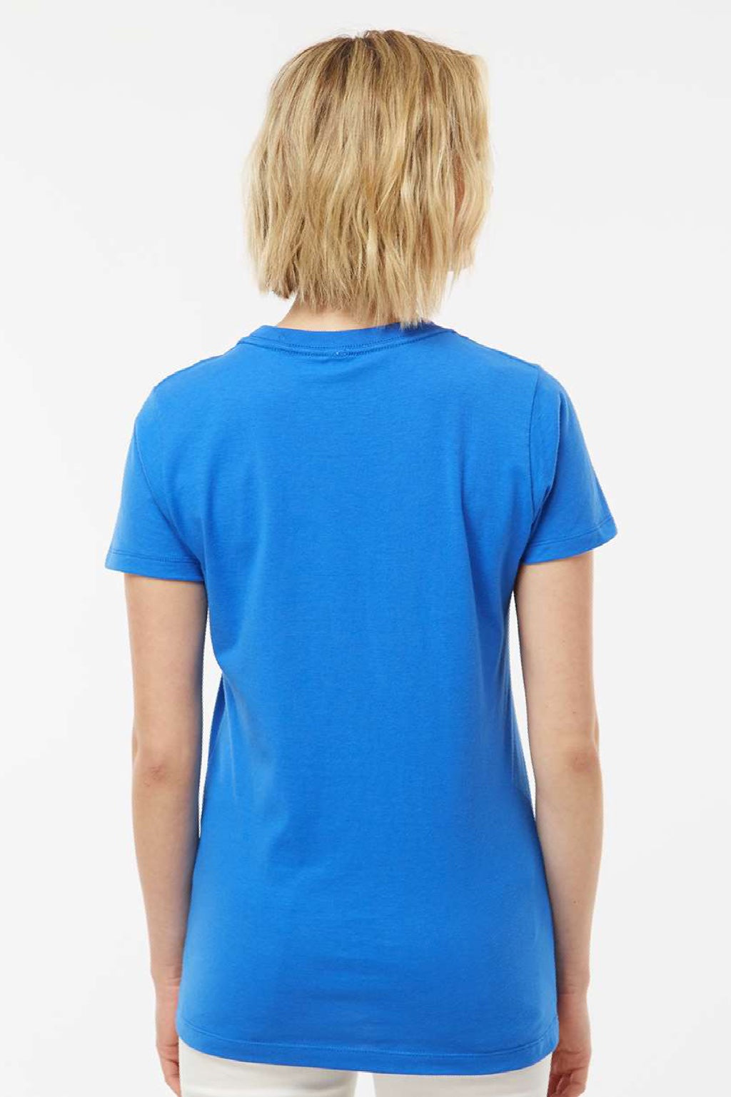 Tultex 516 Womens Premium Short Sleeve Crewneck T-Shirt Royal Blue Model Back