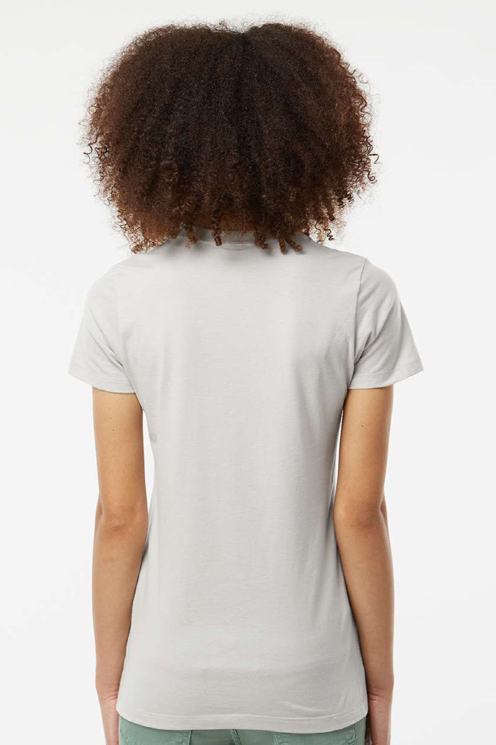 Tultex 516 Womens Premium Short Sleeve Crewneck T-Shirt Silver Grey Model Back