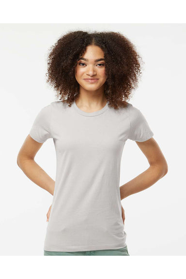 Tultex 516 Womens Premium Short Sleeve Crewneck T-Shirt Silver Grey Model Front