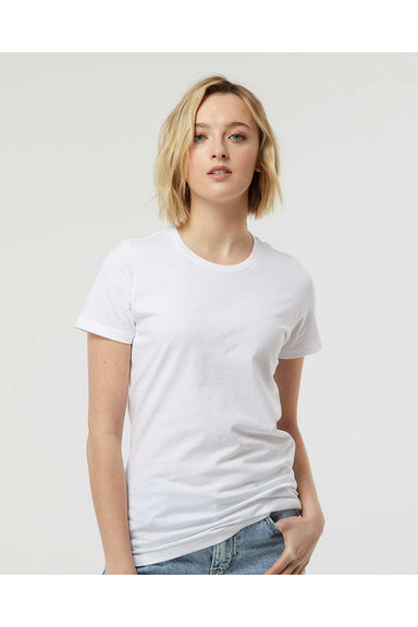 Tultex 516 Womens Premium Short Sleeve Crewneck T-Shirt White Model Front