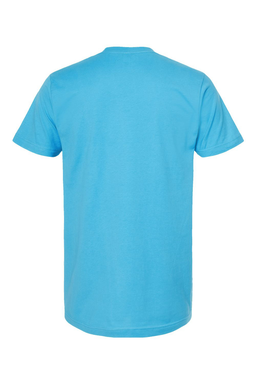 Tultex 202 Mens Fine Jersey Short Sleeve Crewneck T-Shirt Aqua Blue Flat Back