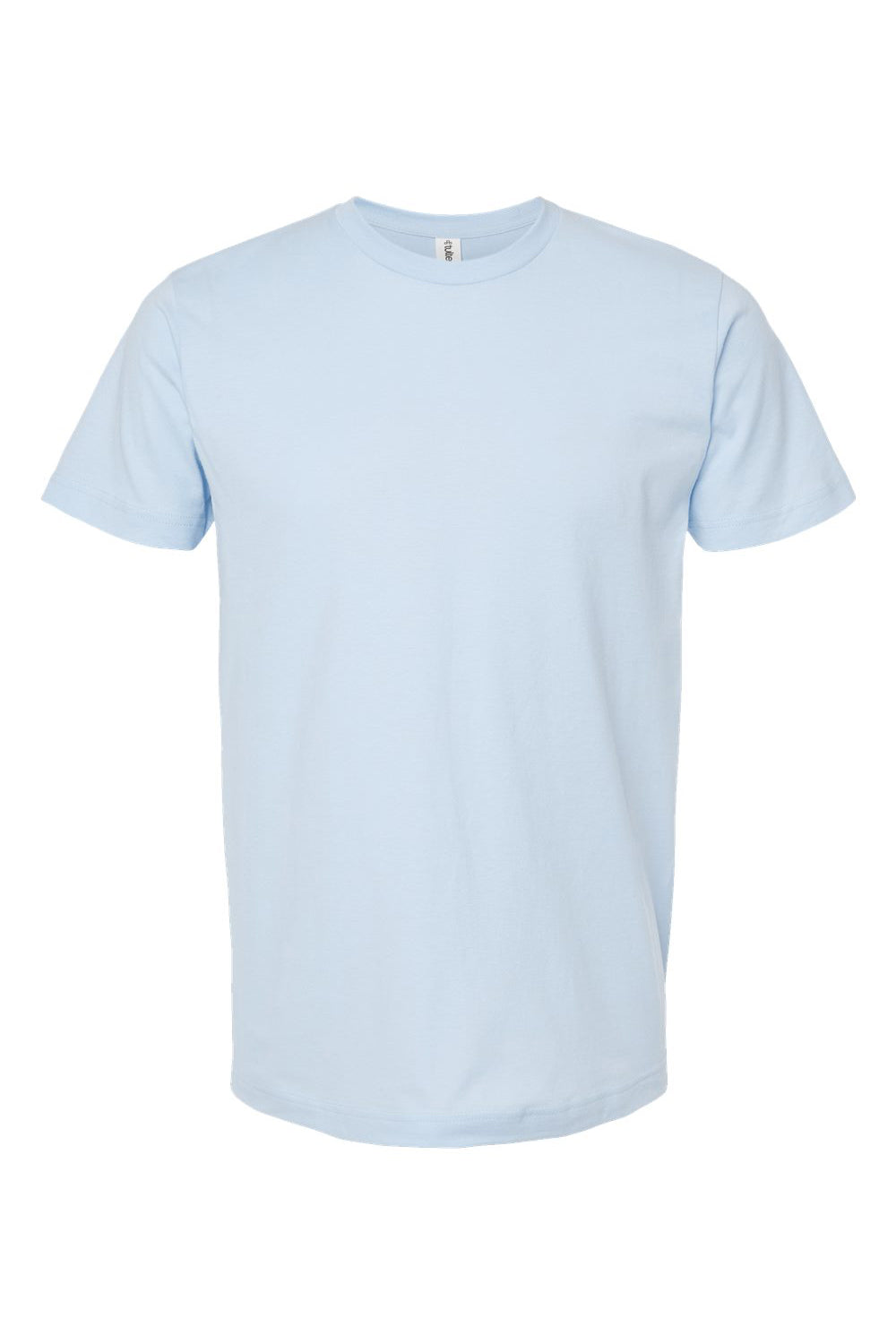 Tultex 202 Mens Fine Jersey Short Sleeve Crewneck T-Shirt Baby Blue Flat Front