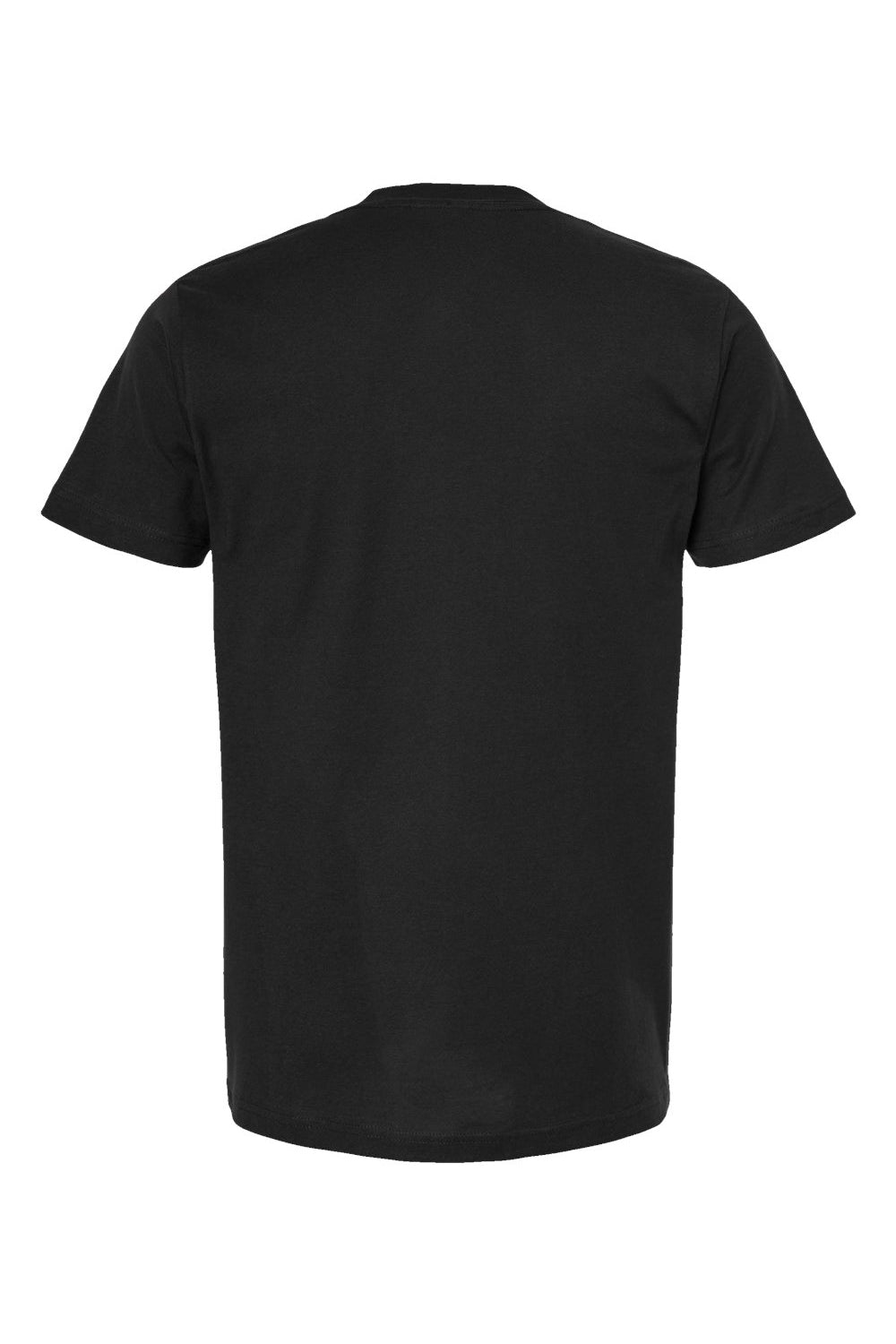 Tultex 202 Mens Fine Jersey Short Sleeve Crewneck T-Shirt Black Flat Back